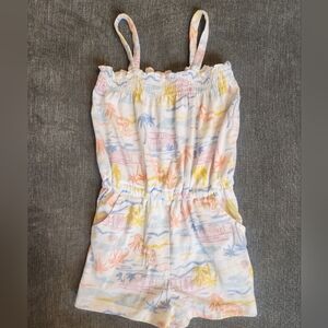 Carter's Pink and Yellow Beach Print Romper 5t